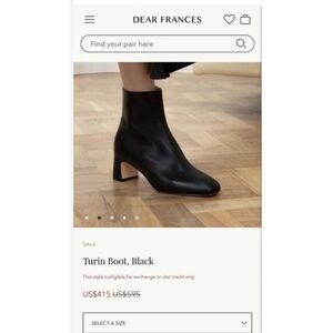 Dear Frances Turin Boot Lather booties Women's Sze EU 37